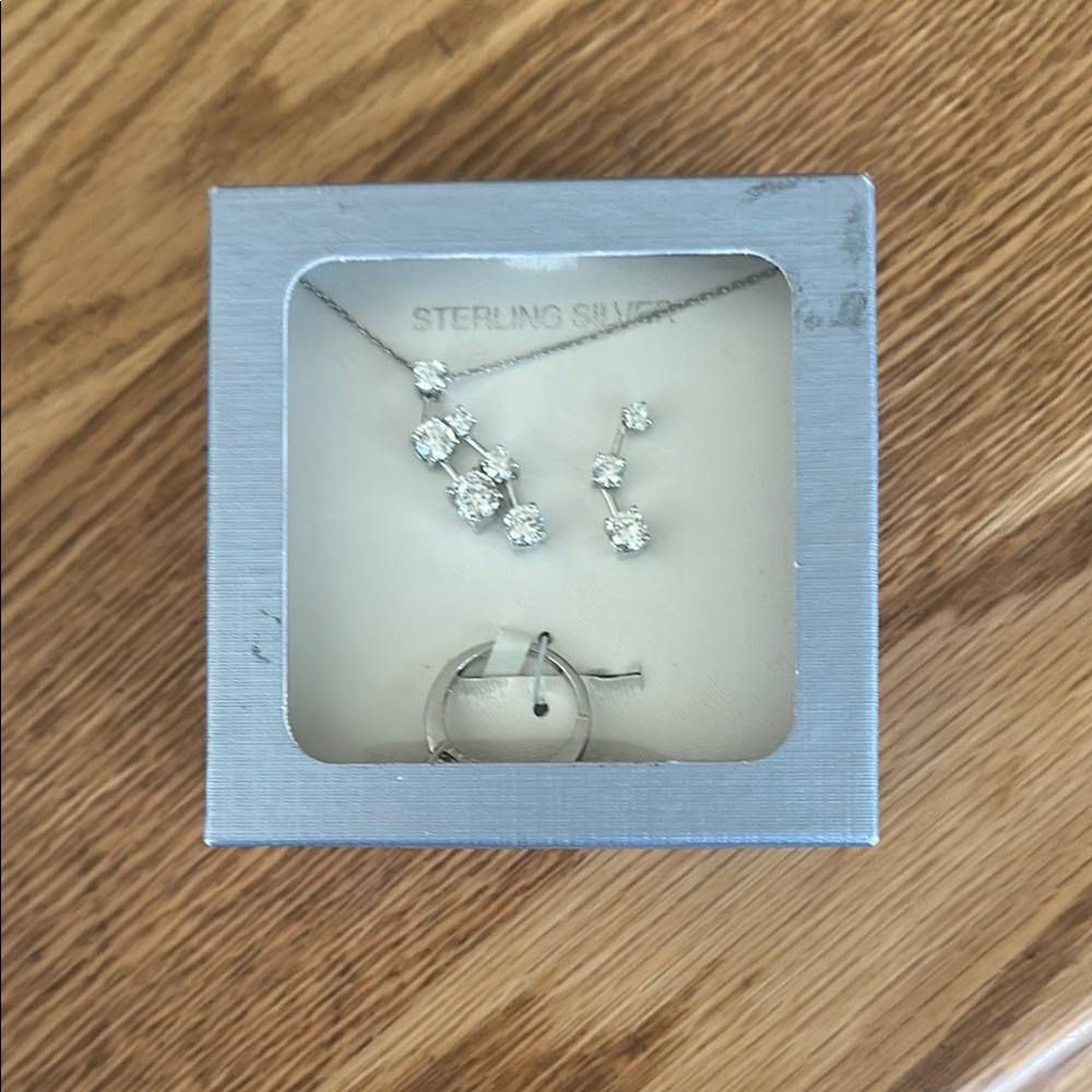 Sterling Silver Necklace Set with Dainty Design